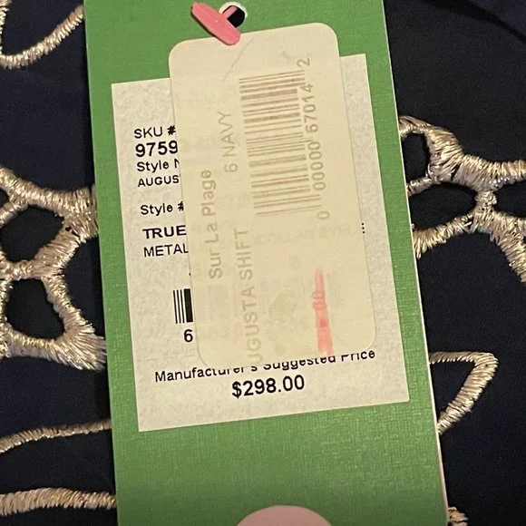 Lilly Pulitzer Augusta Shift Dress Navy Metallic NWT Size 6 - Picture 6 of 9